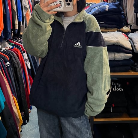 90s adidas ハーフジップフリース