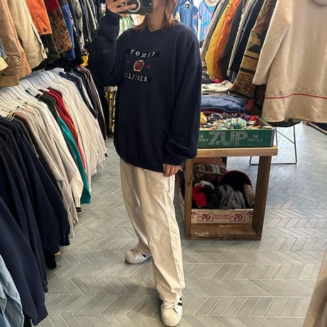 USA製 tommy hilfiger ロゴスウェット