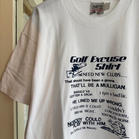 〜90’s ONEITA “Golf Excuse Shirt” プリントTシャツ L