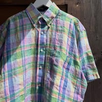 マドラスチェック リネンシャツ