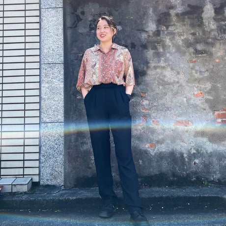 半袖レーヨンペイズリー柄シャツ