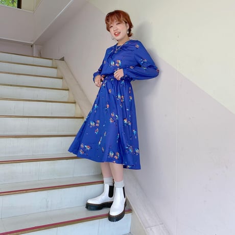 花柄ギャザーワンピース