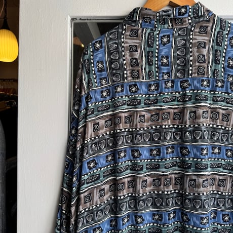 pierre cardin 総柄レーヨンシャツ XXL