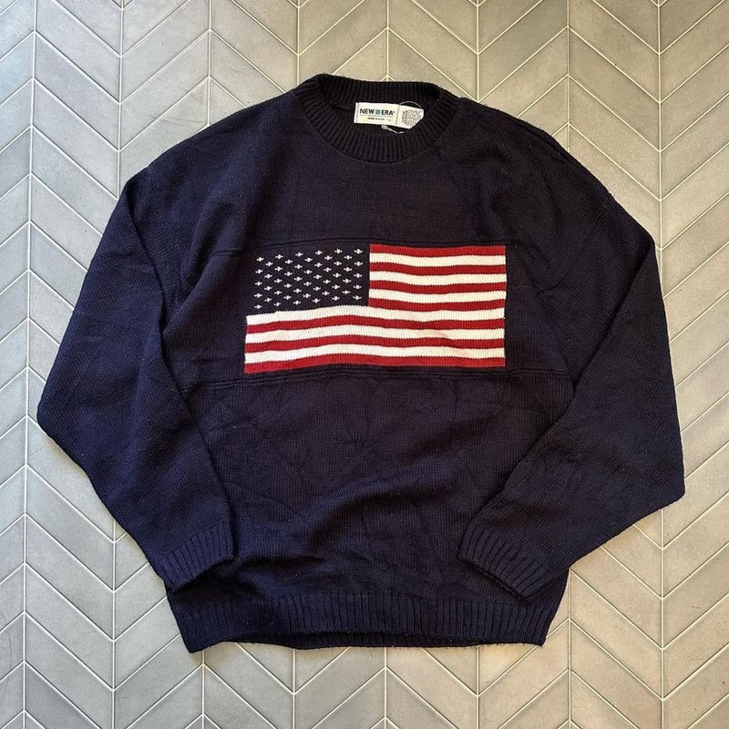 90s  Steve\u0026Barrysアメリカン国旗ニット