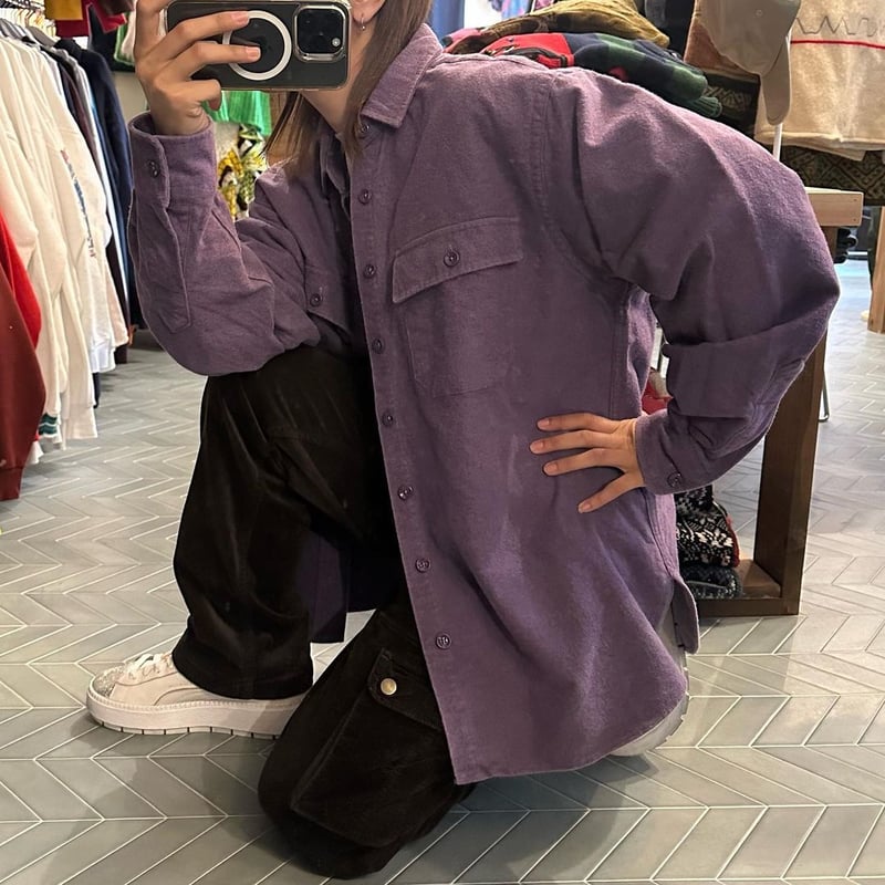 LLBeanシャモアクロスシャツ 古着 80年代 エルエルビーン L.L.Bean 長袖 シャモアクロス