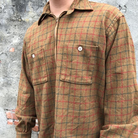 60's〜Vintageハーフジップウールシャツ