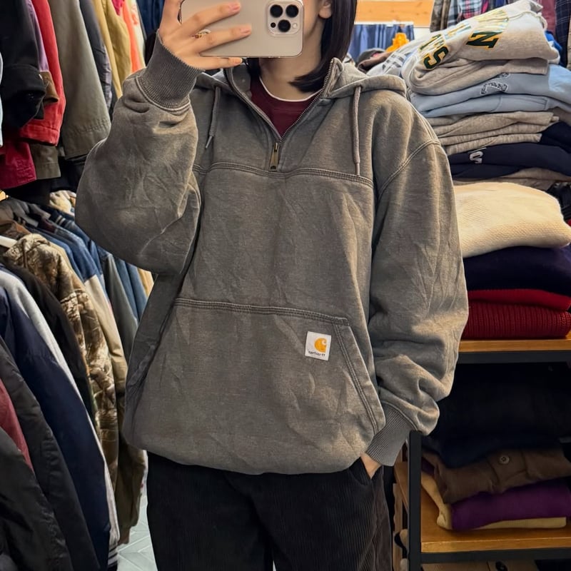 【即完モデル‼︎】Carhartt◎XXXL ハーフジップ パーカー C949 Carhartt ハーフジップ パーカー 防水 ドライ機能 関税送料込