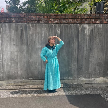 花柄長袖ロングワンピース