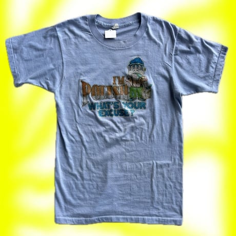 vintage ラメプリントTシャツ
