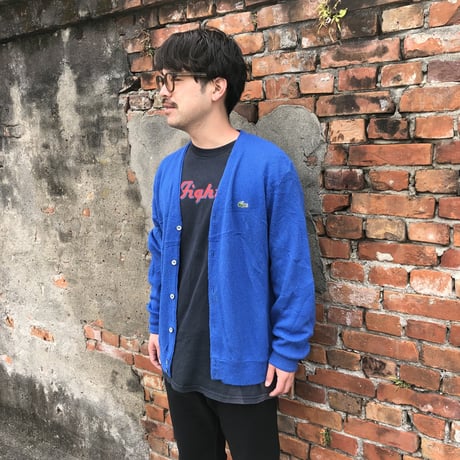 USA製LACOSTEアクリルニットカーディガン  L