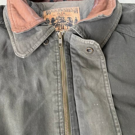 A.T.A WOODSNAN 襟レザー切替ジャケット