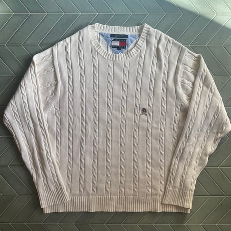 90s tommy hilfiger ケーブル編みニット