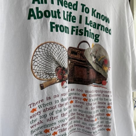90's USA製〝Fishing〟プリントTシャツ　XL