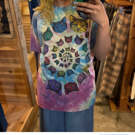 FRUIT OF THE LOOM カラフル猫Tシャツ