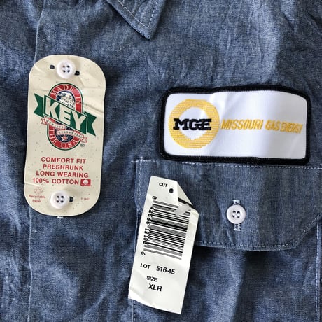 KEY USA製コットンシャンブレーシャツ