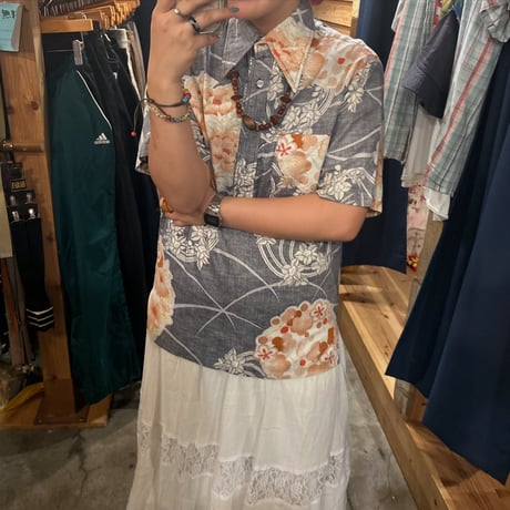 Sears HAWAII 和柄ハーフボタンシャツ