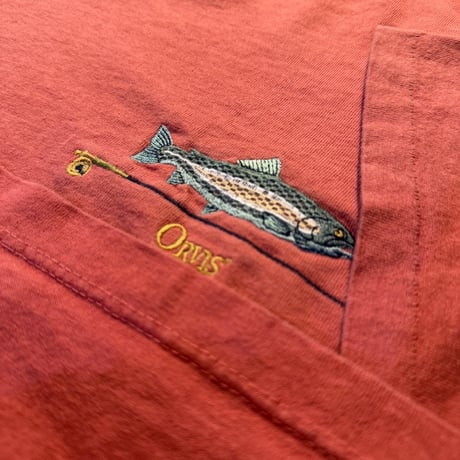 90's USA製 ORVIS 胸刺繍Tシャツ L