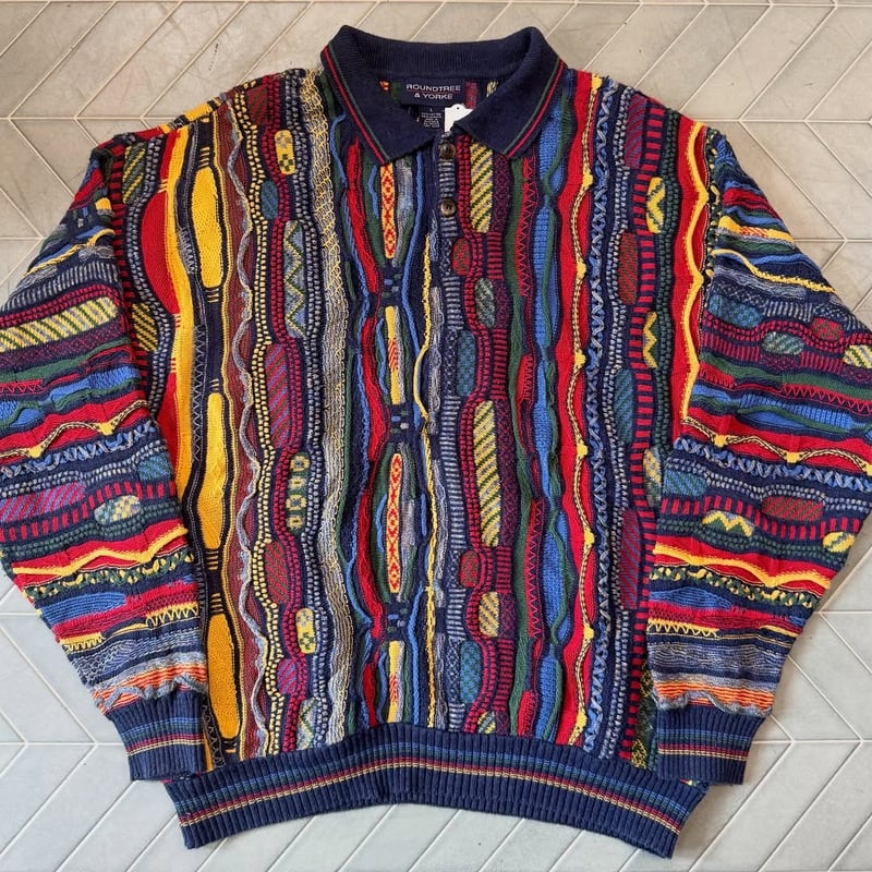 90s 3Dサマーニット 襟付き クージー 90s 3Dサマーニット 襟付き クージー