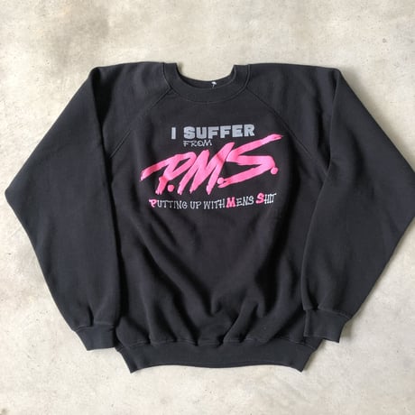 〜90's プリントスウェット 黒 XL
