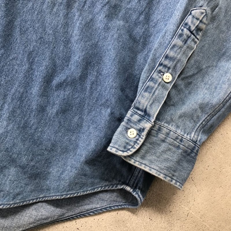 RALPH LAUREN デニムバンドカラーシャツ L | CUSTOM FEVER