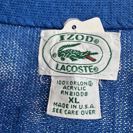 80年代 LACOSTE アクリルカーディガン XL