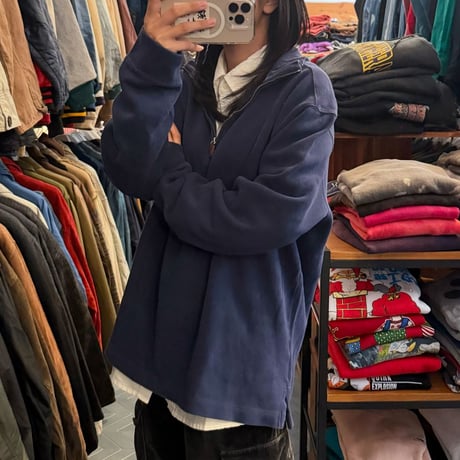 POLO ハーフジップコットンニット
