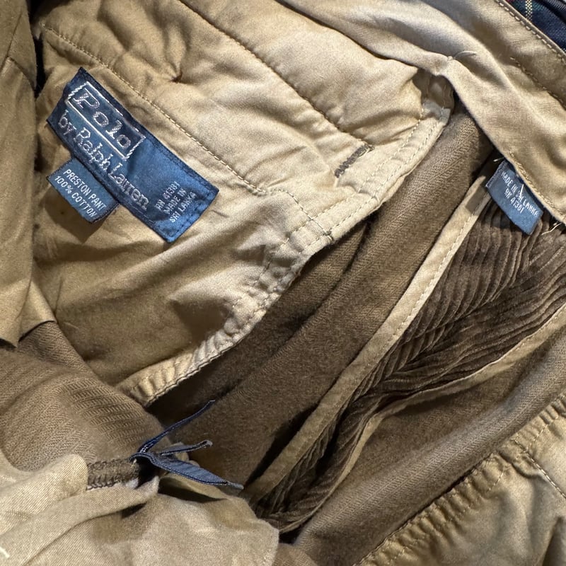 POLO RALPHLAUREN 太畝コーデュロイパンツW36×L30 ダークオリーブ |