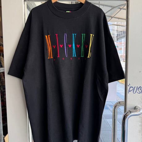90年代USA製ミッキー刺繍Tシャツ XL