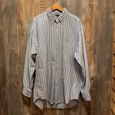 Ralph Lauren  刺繍入り長袖ストライプシャツ