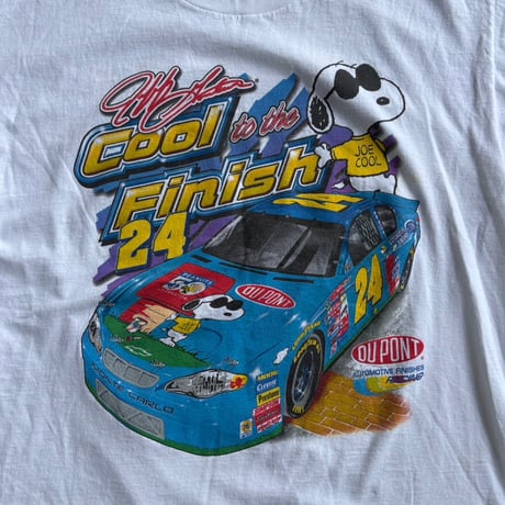 90s スヌーピー × NASCAR レーシングTシャツ