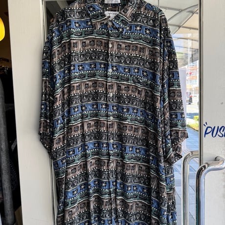 pierre cardin 総柄レーヨンシャツ XXL