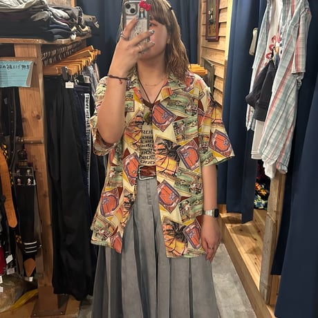 UTY APPAREL 総柄オープンカラーシャツ