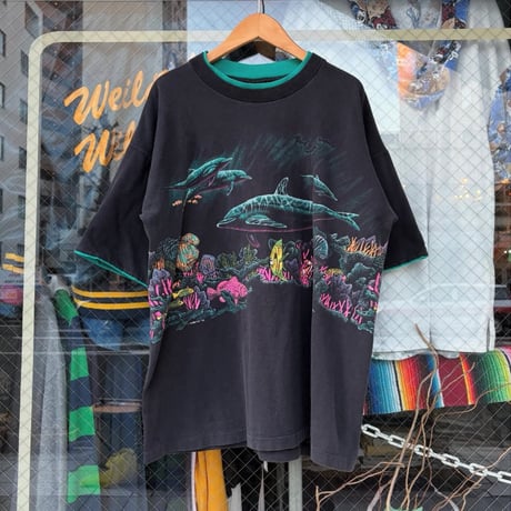 USA製 両面プリント海の生き物Tシャツ