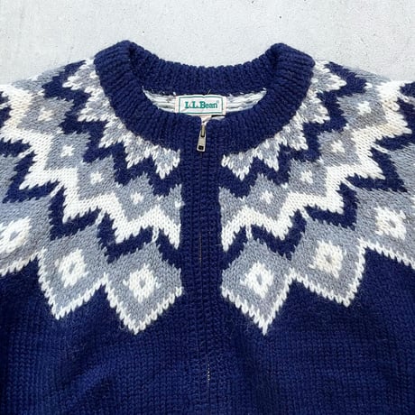 L.L.Beanジップノルディックニット