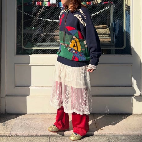 ゴルフモチーフ デザインニット