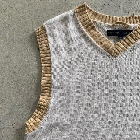 tommyコットンニットベスト