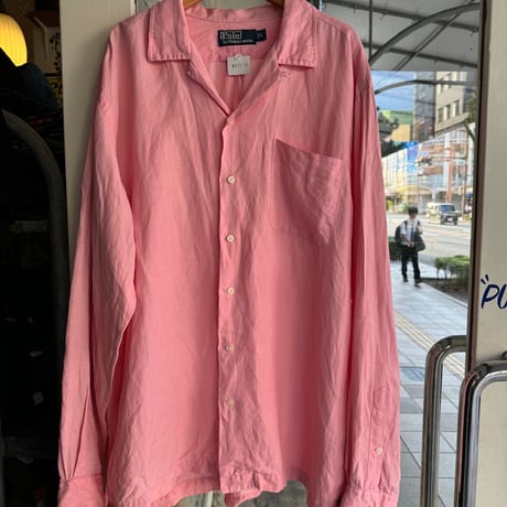 Ralph Lauren リネンシルク オープンカラーシャツ