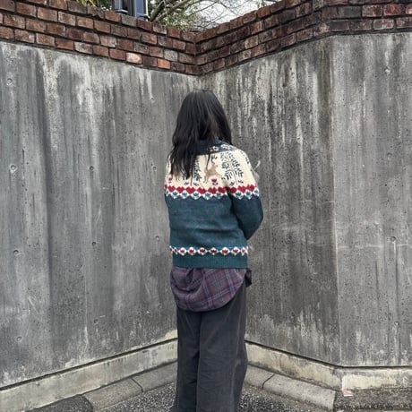 Woolrich ノルディック柄ニットカーディガン