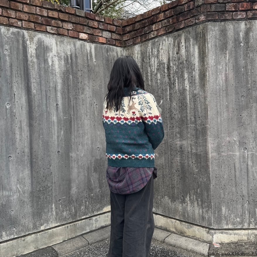 D221166 80s WOOL RICH ノルディック柄 カーディガン Woolrich