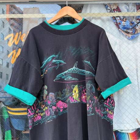 USA製 両面プリント海の生き物Tシャツ