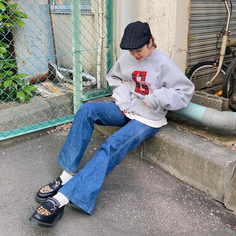 タータンチェックワッペンスウェット