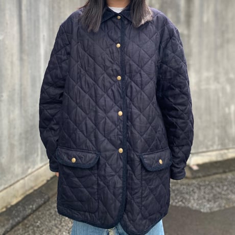 襟コーデュロイキルティングジャケット