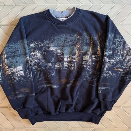90s USA製 くまプリントスウェット