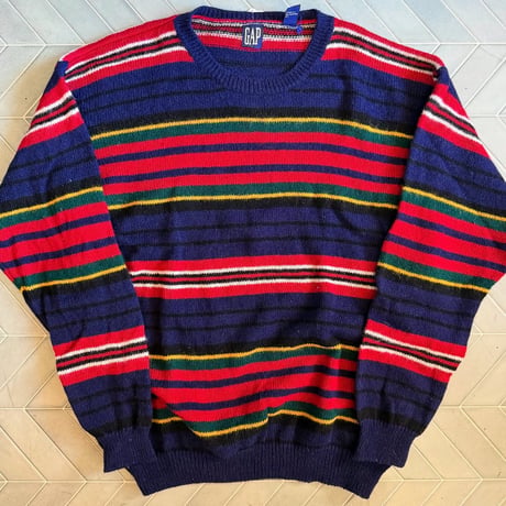 90s OLD GAP マルチボーダーニット
