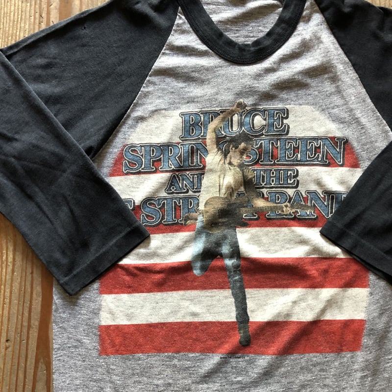 1980年代ラグランスリーブ7部袖バンドTシャツ BRUCE SPRINGSTEEN Mサイ
