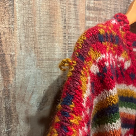 EXPRESS TRICOT 総柄ニットカーディガン
