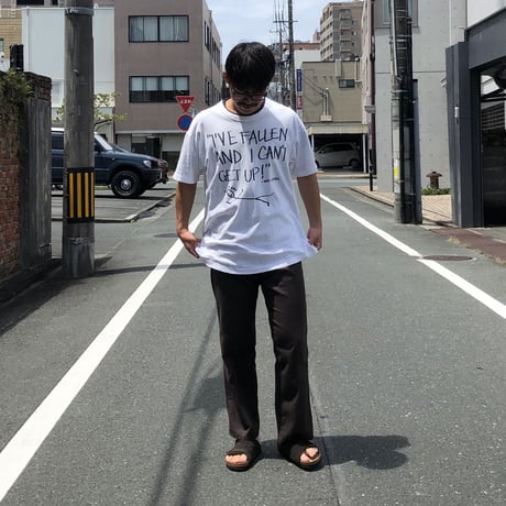 90's〝I'VE FALLEN AND I CAN'T GET UP〟プリントT  XL