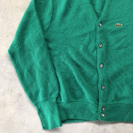 USA製LACOSTEアクリルニットカーディガン  L