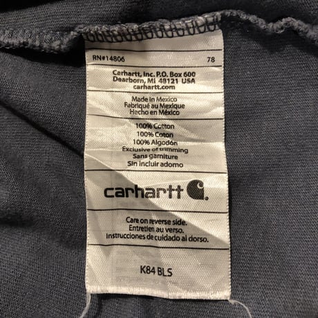 Carhartt ワンポイントポケ付きヘンリーT グレーXL,ダークネイビー3XL