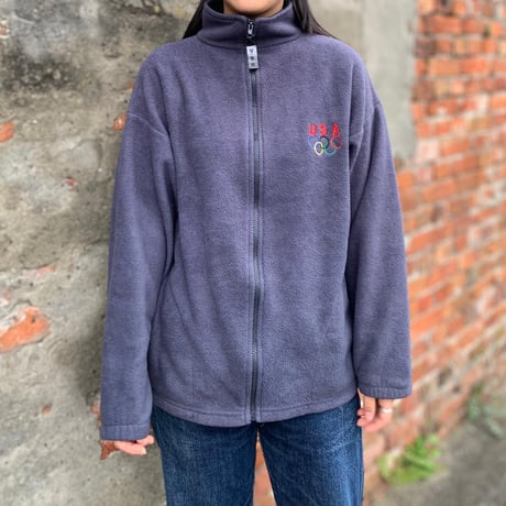 USA製オリンピック刺繍フリースフルジップ